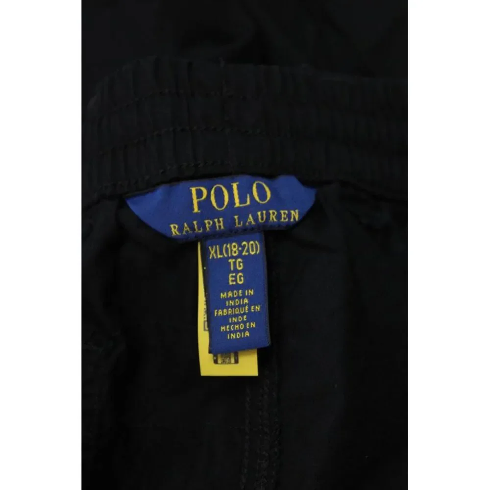 Polo Ralph Lauren Childrens Boys Drawstring Waist Shorts Black Cotton Size 18-20